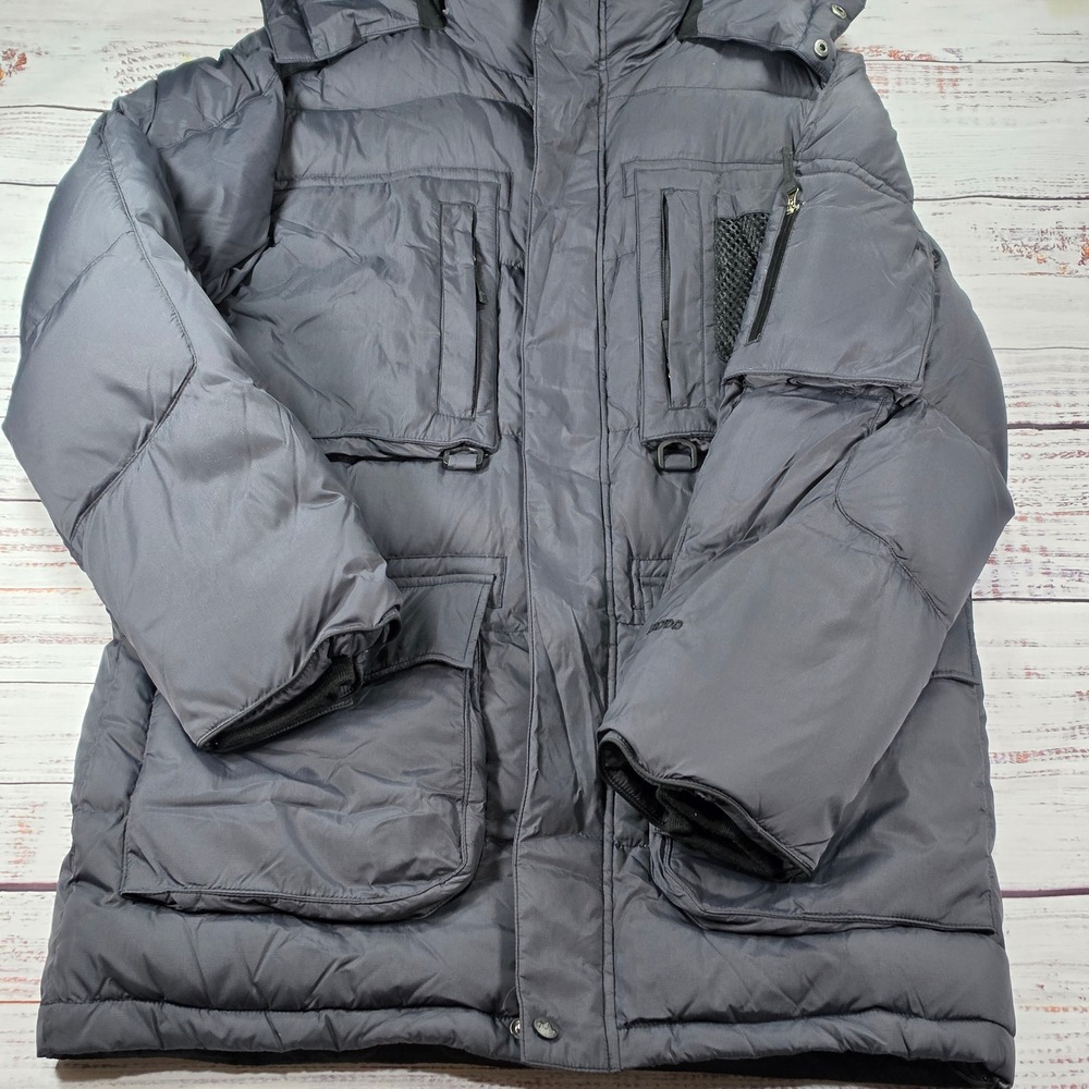 Eddie Bauer Down Parka Mens Large Gray Excellent 700 Fill Power Puffer Jacket